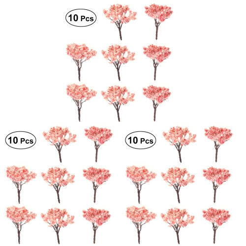 30Pièces Mini Arbres Roses Pour Maquette Décor Miniature 1