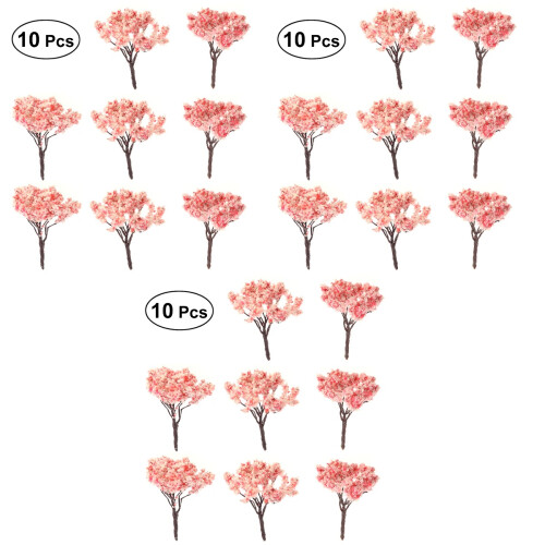 30Pièces Mini Arbres Roses Pour Maquette Décor Miniature 2