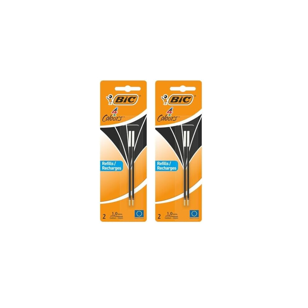 Bic Ballpoint Pen 4 Colours 2 Items (Pack Of 2) Black
