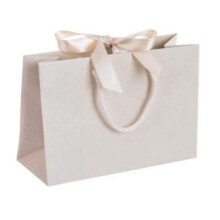 Luxury Boutique Gift Bag with Ribbon Tie & Rope Handles - Premium Recycled Paper - Pe