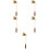 5Pièces Éteignoir Métal Long Manche Étoile Strass 5