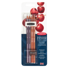 Derwent Blender & Burnisher Pencil Blister Pack, Set Of 4, Eraser & Sharpener Include