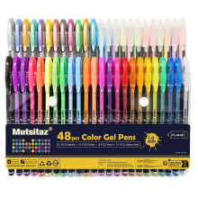 Mutsitaz 48 Packs Color Gel Ink Pens Set for Adult Colouring Books,Drawing,and Writin