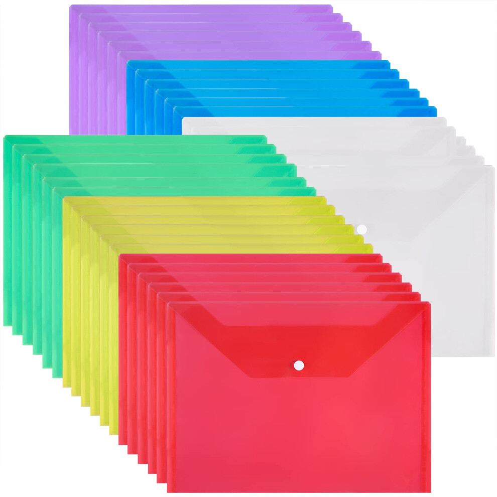 Photos - File Folder / Lever Arch File Plastic-Wallets Folder A4 Document Files Folders Popper Wallets with Button(36 Pack)