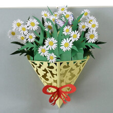 CUTPOPUP Pop Up Flower Cards, Handmade Flower Greeting Cards, Daisy Flowers Pop Up Ca