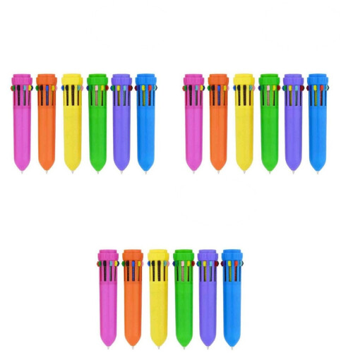 36Pièces Stylos Rétractables Enfants Mini Plastique Couleurs Multiples 2