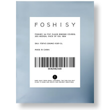 FOSHISY A4 PVC Clear Binding Covers, 200 Micron, Pack of 100
