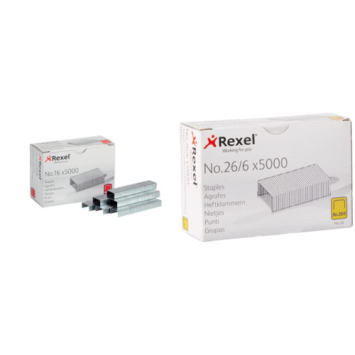 Rexel No.16 24/6 mm Standard Staples, For Stapling up to 20 Sheets, Use with Desktop