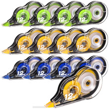 Yoosso 12 Pcs Correction Tape, 12m x 5mm, Total 144m, White, Mouse for Student Office