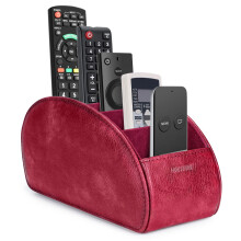 molshine Remote Control Holder with 5 Compartments,Pu Leather Office Organization Sto