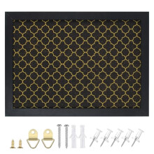 Decorative Cork Board for Walls, Bulletin Board with Black Cork Gold Print, 26 cm x 3