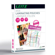 Leitz Hot laminating films, A6, pack of 100, glossy, transparent, film thickness 125
