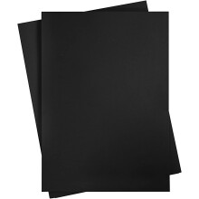 A2 Black Card Paper – 10 Sheets 420x600mm – Thick Coloured Craft Paper for Drawing, P