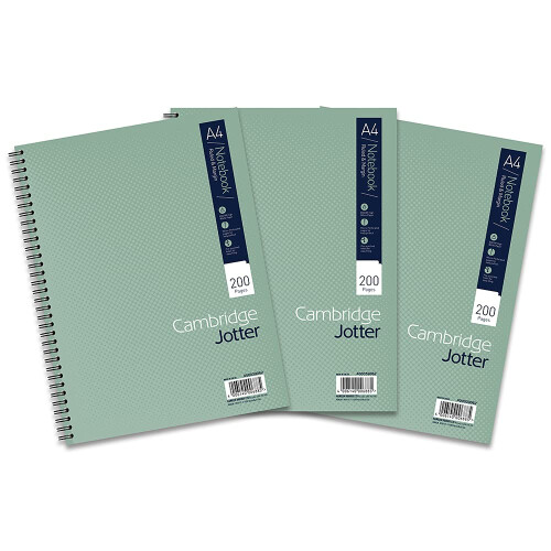 Cambridge A4 Jotter Green Pk3