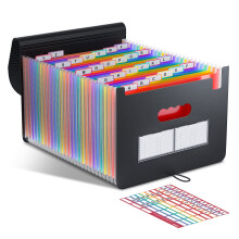 ThinkTex Accordion File Organiser, 26 Pockets Expanding File Folders, Monthly Bill R