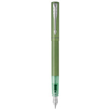 Parker Vector XL Fountain Pen | Metallic Green Lacquer on Brass | Medium Nib with Blu