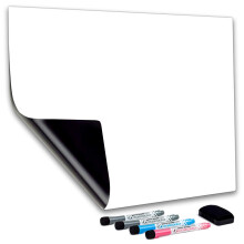 CUHIOY Magnetic Whiteboard Fridge 30 x 20cm A4+ White Board for Home Kitchen Menu Mea
