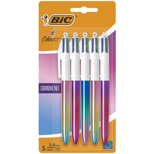 BIC BiC 4 Colours Gradient Retractable Ball Pen Medium Points (1.00 mm) - Tri-Colour Grad