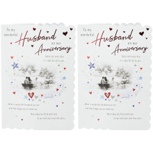 Piccadilly Greetings Traditional Annivesary Card Husband,grey, 9 x 6 inches (Pack of