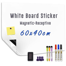 HeatPomelo Magnetic Whiteboard Sticker for Wall 60 x 40 cm Self-Adhesive White Board