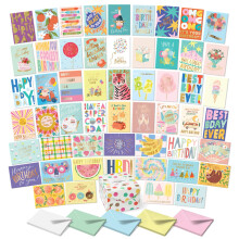 S&O Box of Happy Birthday Cards with Envelopes - 100 Unique Memorable Birthday Cards
