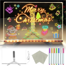 Led Note Board with Colors, Led Light Up Acrylic Message Board 7 Colors Pen/Stand, Le