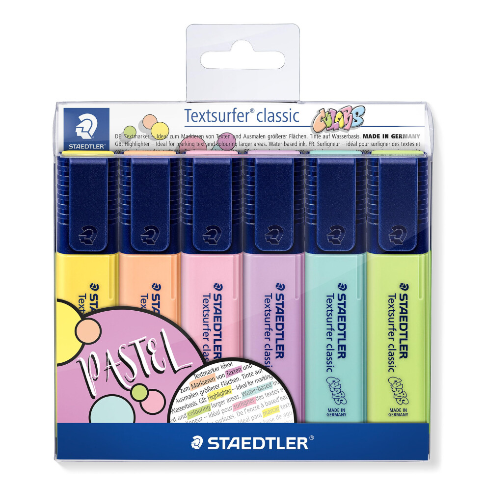 Photos - Felt Tip Pen STAEDTLER 364 CWP6 Textsurfer Classic Pastel Highlighters - Assorted Colours  (Pack of 6)