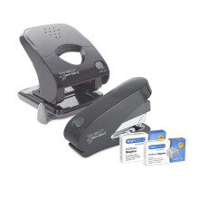 Rapesco 1633 Germ-Savvy Antibacterial, ECO Luna Less Effort Stapler & ECO X5-40ps Les