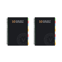 VABE UK A4 Subject Notebook with 10 Dividers - 300 Pages Lined A4 Spiral Notebook (15