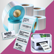 6600 Labels Stickers for Thermal Printer, FBA Barcode White Sticky Labels on a Roll f