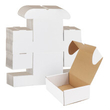EYMPEU 20 Cardboard Boxes 9X6X3 Inch (22.9X15.3X7.7cm) White Shipping Box, Kraft Corr