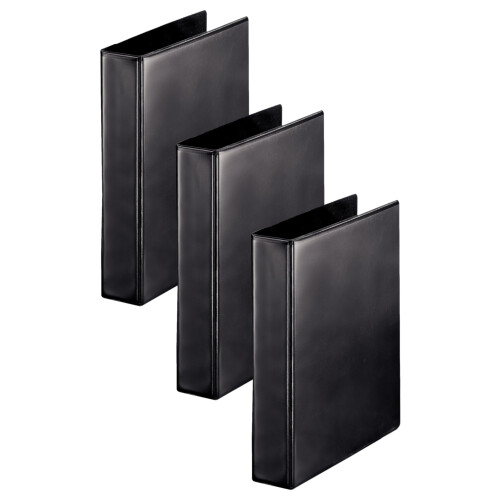Esselte Essentials Presentation Binder, PVC, 4 cm Ring Diameter, 49763 - A4, Black (P