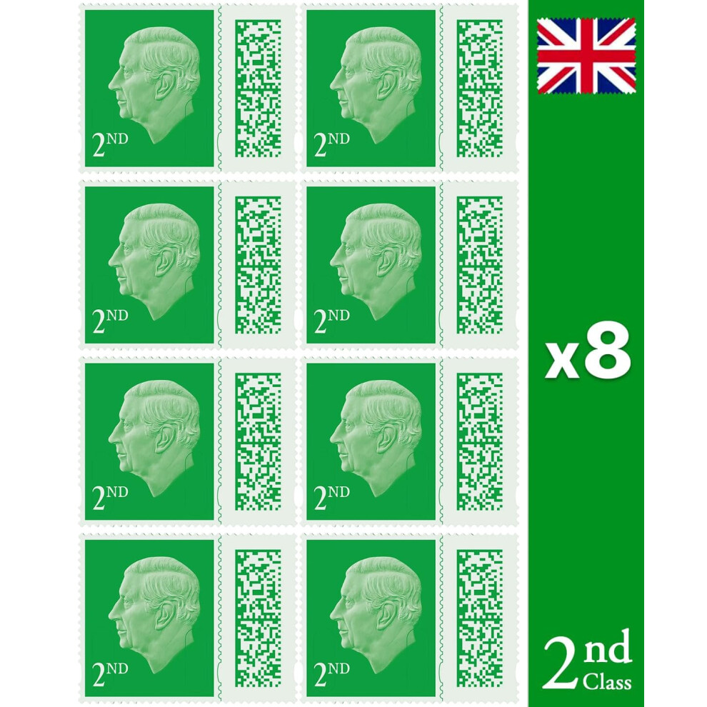 Albian Trading 2nd Class Stamps (8 Pack) - 2nd Class Stamps - Barcoded Self Adhesive UK Letter Postage - (8 Total)-image-OPC-PVMX5CR-NEW