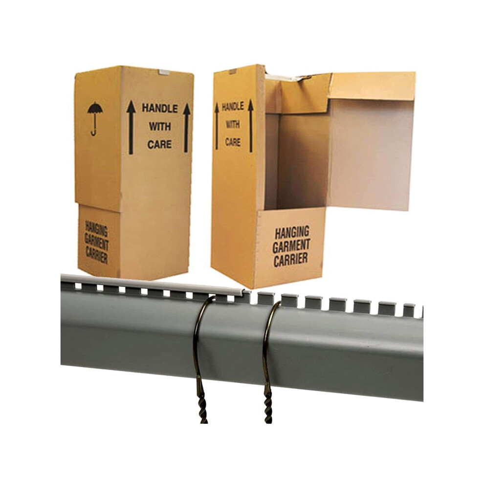 Photos - Envelope / Postcard Star 5 x LARGE STRONG WARDROBE CARDBOARD BOXES WITH HANGING RAILS FOR MOVING 
