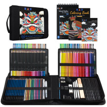 H & B 150 Colouring Pencils Set with Portable Zipper Bag Sketchpad Drawing & Art Supp