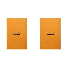 Rhodia 19000C - Stapled Notepad N19 Orange - A4+ - 80 Detachable Sheets - Plain Whit