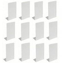 Deefongo 12pcs White Decorative Metal Bookends, Heavy Duty Book Ends for Shelves, Div