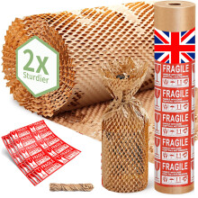 ecoTru UK Honeycomb Packing Paper 36cm x 50m, British Brand Bubble Wrap for Moving House Eco Alternative, Small Business Packaging for Shipping Wrapp