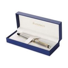 Waterman Expert Fountain Pen | Stainless Steel with 23k Gold Trim | Fine Nib | Gift B