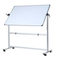 VIZ-PRO Double-Sided Magnetic Revolving Mobile Whiteboard, 2 Pack, W1200xH900mm, Aluminium Frame & Stand