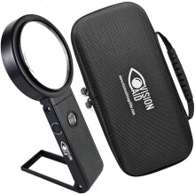 30x Hands-Free Magnifier with USB Rechargeable Ultra Bright LED Lights and Case | 40x