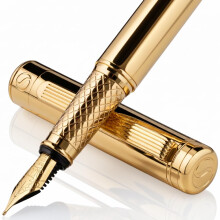 Scriveiner Luxury Fountain Pen - Stunning Gold Pen, Real Gold Plating, Schmidt Gilded