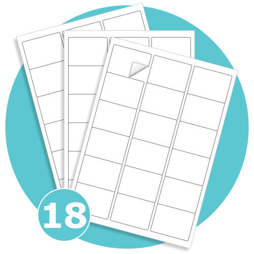Triplast 1000 x Multipurpose A4 Label Sheets - 18 Labels per Sheet (64 x 47mm Each) -