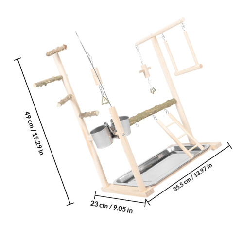 Support En Bois Multi-Usages Pour Perroquet 1