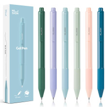 NUSIGN Gel Pens, 6 Pcs 0.5mm Black Ink Fine Point Smooth Writing, High-End for Journa