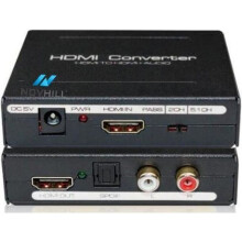 Extractor de audio HDMI a HDMI + SPDIFv + RCA L/R para TV y DVD, color negro