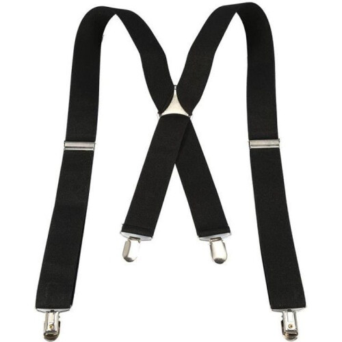 Ελαστικές τιράντες 3,5 cm - DUO - Ρυθμιζόμενες 4 κλιπς - Ανδρικές - Μαύρο