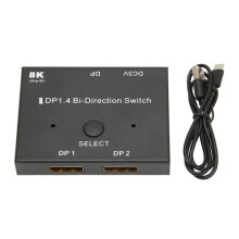 Conmutador DisplayPort - QIILU - 8K 60 Hz - 1x2 y 2x1 - Plug and Play - Compatible con versiones anteriores