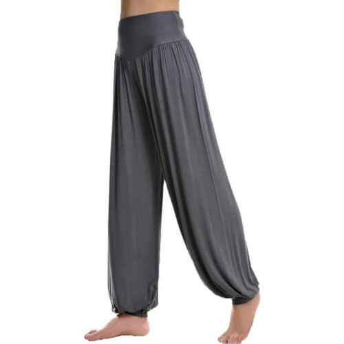 Dames stretch harembroek met elastiek - One size - Grijs