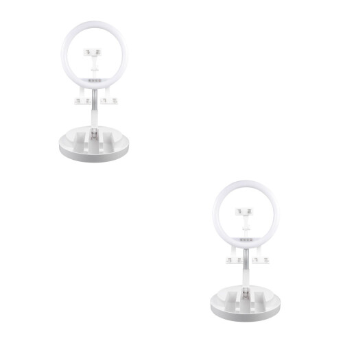 2Pièces Support Téléphone LED Anneau Lumière ABS 2